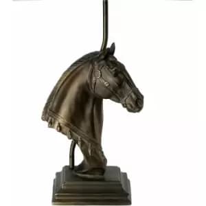 Image of Table Lamp Horse Bust Shade Not Included Bronze Patina LED E27 40w Bulb