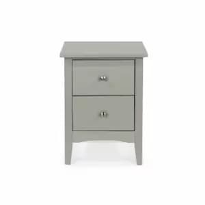 Image of Como Grey Grey 2 Drawer Bedside Cabinet Grey