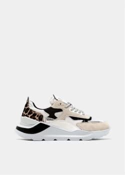 Image of DATE Sneakers Women White Pelle/Tessuto - Leather/Fabric