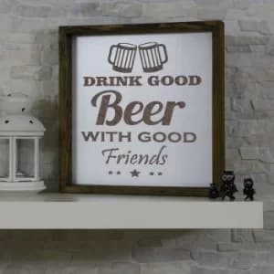 Image of KZM017 Brown White Decorative Framed MDF Painting
