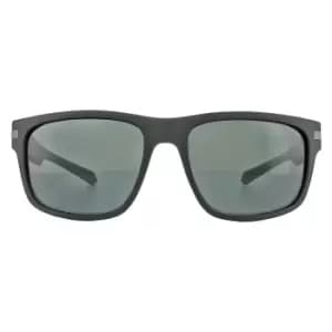 Image of Square Matt Black Grey Polarized Sunglasses