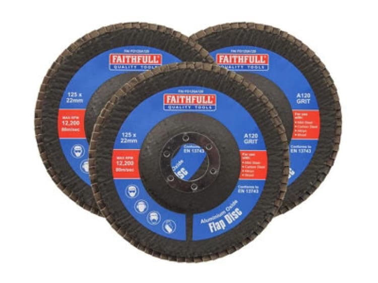 Image of Faithfull Aluminium Oxide Abrasive Flap Disc FAIFD12512A3 Diameter: 125mm