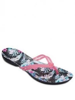 Image of Crocs Isabella Graphic Flip Flop Pink Size 3 Women