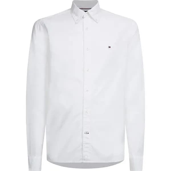 Image of Tommy Hilfiger Core Flex Long Sleeve Poplin Shirt - White 2XL