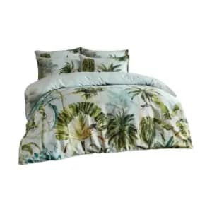 Image of Paoletti Forsteriana Palm Tree Duvet Cover Set (King) (Multicoloured)