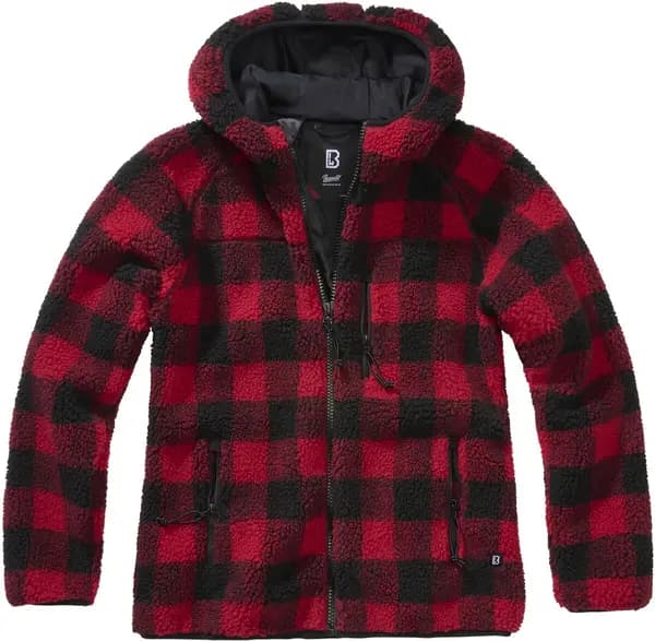 Image of Brandit Ladies Hooded Fleece Jacket Fleece Jacket red Black 4XL Women