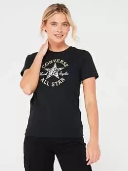 Image of Converse Chuck Patch Infill Tee, Black, Size XS, Women