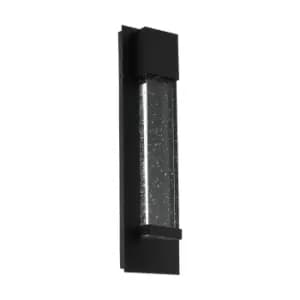 Image of IP44 Outdoor Wall Light Black Bubble Glass 3.3W Built in LED Porch Lamp