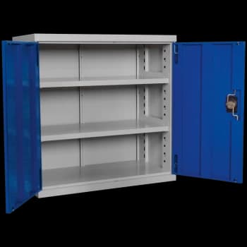 Image of Sealey Premier Industrial Shelving Cabinet 3 Shelf Blue / Grey