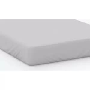Image of 100% Cotton 200 Thread Count Fitted Sheet 12" King Cloud