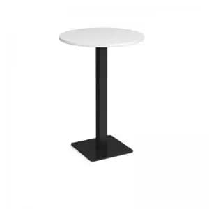 Image of Brescia circular poseur table with flat square Black base 800mm -