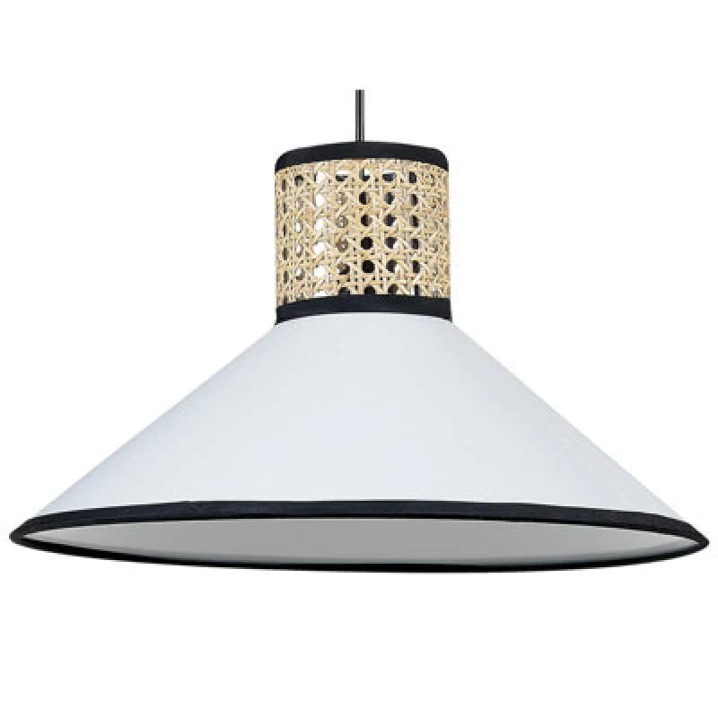Image of Beliani Pendant Lamp Mantua Rattan White