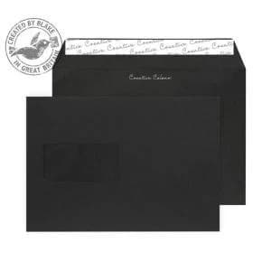 Image of Creative Colour Wallet PS Window Jet Black 120gsm C5 162x229mm