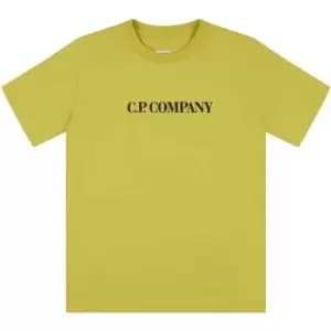 Image of CP COMPANY Junior Graphic Logo T-Shirt - Yellow