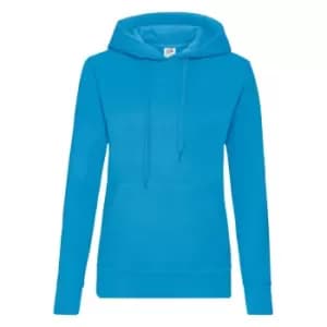 Image of Fruit Of The Loom Ladies Lady Fit Hooded Sweatshirt / Hoodie (XS) (Azure Blue)