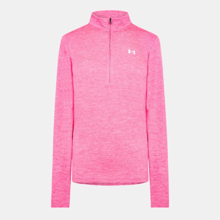 Image of Under Armour Armour Tech Half Zip Top Womens Performance Tracksuit Tops 8 (XS) Pink 34018174310