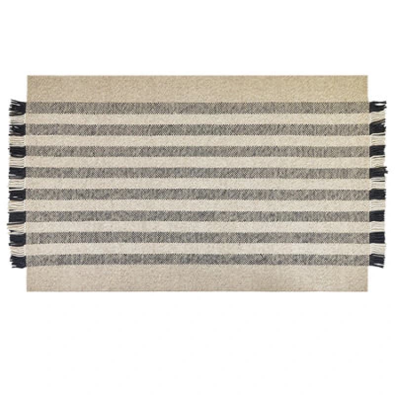 Image of Beliani Rug Tacettin White 140 X 200 Cm Wool