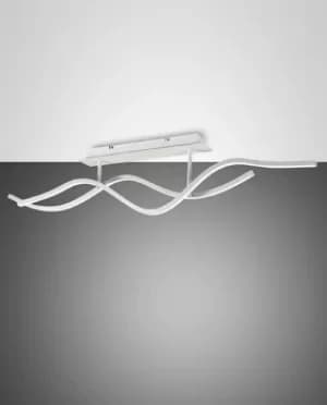Image of Sinuo Integrated LED Semi Flush Light White Glass