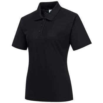 Image of Portwest - B209BKRXL - sz XL Naples Ladies Polo Shirt Workwear - Black