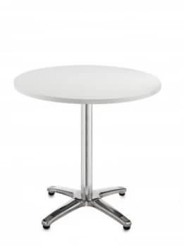 Image of Roma Circular Table With 4 Leg Chrome Base 800mm - White
