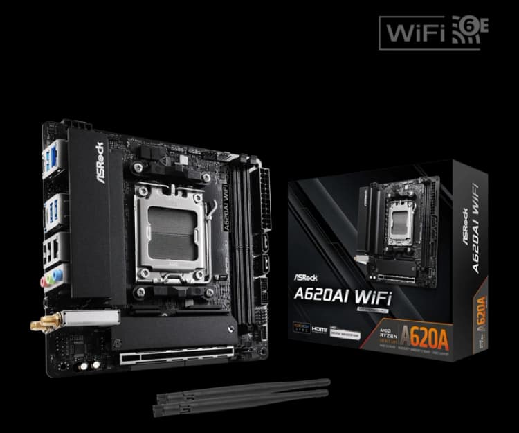 Image of ASRock A620AI WIFI AMD A620A DDR5 AM5 Mini-ITX Motherboard