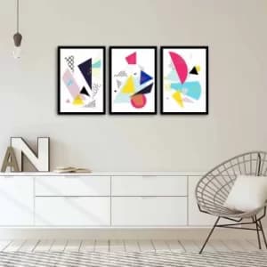 Image of 3PSCT-04 Multicolor Decorative Framed MDF Painting (3 Pieces)