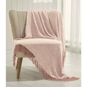 Image of Portfolio Ascot Chevron Pink 100% Cotton Chair Sofa Couch Bed 180x250cm - Multicoloured