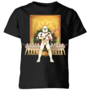 Image of Star Wars Candy Cane Stormtroopers Kids Christmas T-Shirt - Black - 5-6 Years