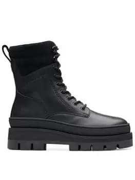 Image of Clarks Clarks Orianna2 Hike Boots - Black Leather, Black, Size 4, Women