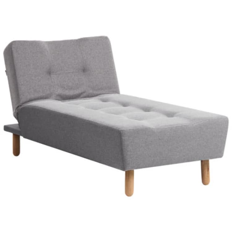 Image of Beliani Chaise Longue Alsten Fabric Dark Grey