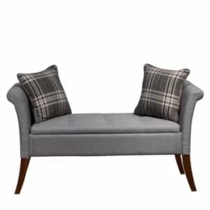 Image of Kinetic Large Scroll Window Seat with Storage, Grey