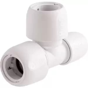 Image of Hep2O Branch Reduced Tee 22 x 15 x 22mm in White Plastic