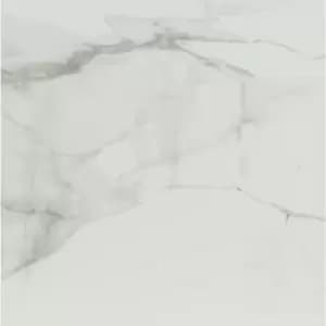 Image of White Marmore Marble Effect Floor Tile 600 x 600mm - Brillo