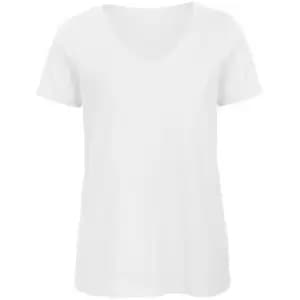 Image of B&C Womens/Ladies Favourite Organic Cotton V-Neck T-Shirt (XS) (White)