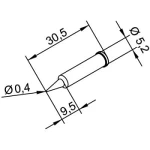 Image of Ersa 102 PD LF 04 Soldering tip Pencil-shaped, ERSADUR Tip size 0.4mm Content