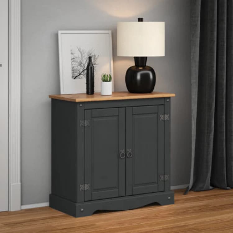 Image of Mercers Furniture Corona Charcoal 2 Door Cupboard