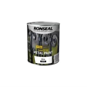 Image of Ronseal Direct Metal Paint White Gloss 750ml
