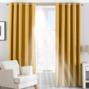 Image of Riva Home Twilight Blackout Ringtop Eyelet Curtains (Pair) Polyester Oyster (117X183Cm)