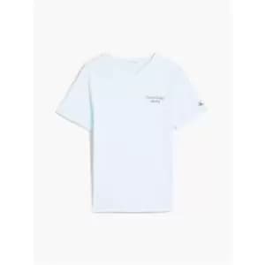 Image of Calvin Klein Jeans Ckj Stack Logo V-Neck T-Shirt - Blue