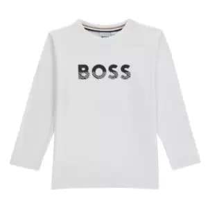 Image of Boss Boss Long Sleeve Bold T-Shirt Junior Boys - White