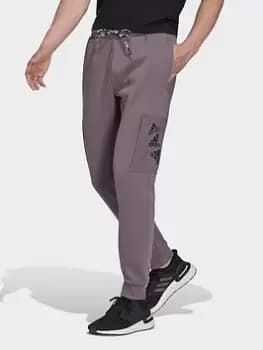 Image of adidas Q4 Bl Pant - Grey/Black, Grey/Black, Size S, Men