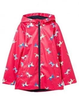 Image of Joules Girls Horse Raindance Coat - Pink, Size 5 Years, Women