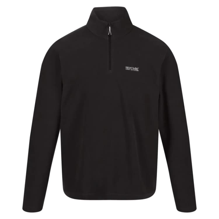 Image of Regatta Mens Thompson Half Zip Lightweight Walking Fleece Jacket 4XL- Chest UK 52-54' (132-137cm) Black RMA021-800-4XL