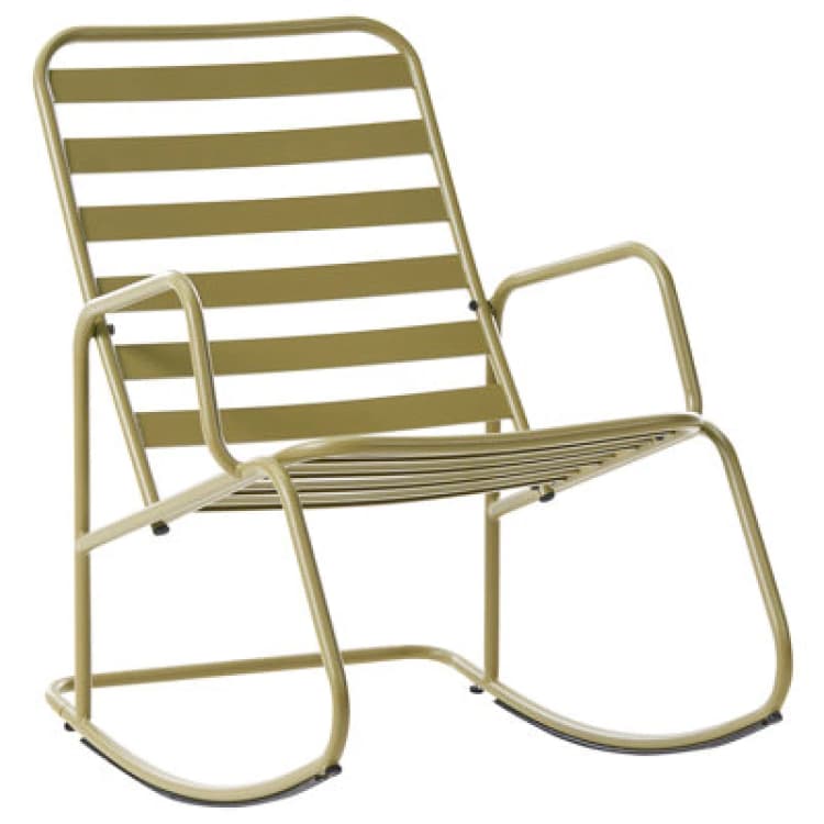Image of Beliani Garden Rocking Chair Turi Metal Olive Green