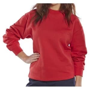 Image of Click Workwear Sweatshirt Polycotton 300gsm S Red Ref CLPCSRES Up to 3