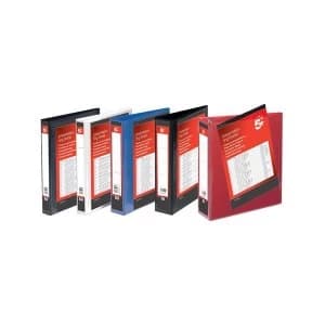 Image of Office Presentation Ring Binder PP Cover 25mm 2 ring A4 Red Pack 10