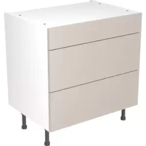 Image of Kitchen Kit Flatpack Slab Kitchen Cabinet Base 3 Drawer Unit Super Gloss 800mm in Light Grey MFC