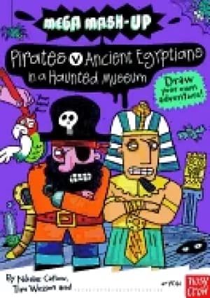 Image of mega mash up ancient egyptians vs pirates in a haunted museum