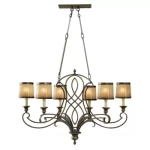 Image of 6 Bulb Ceiling Pendant Light Fitting Astral Bronze LED E14 60W Bulb