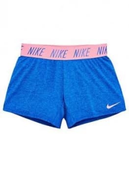 Image of Nike Dry Older Girls Trophy Training Shorts - Blue/Pink